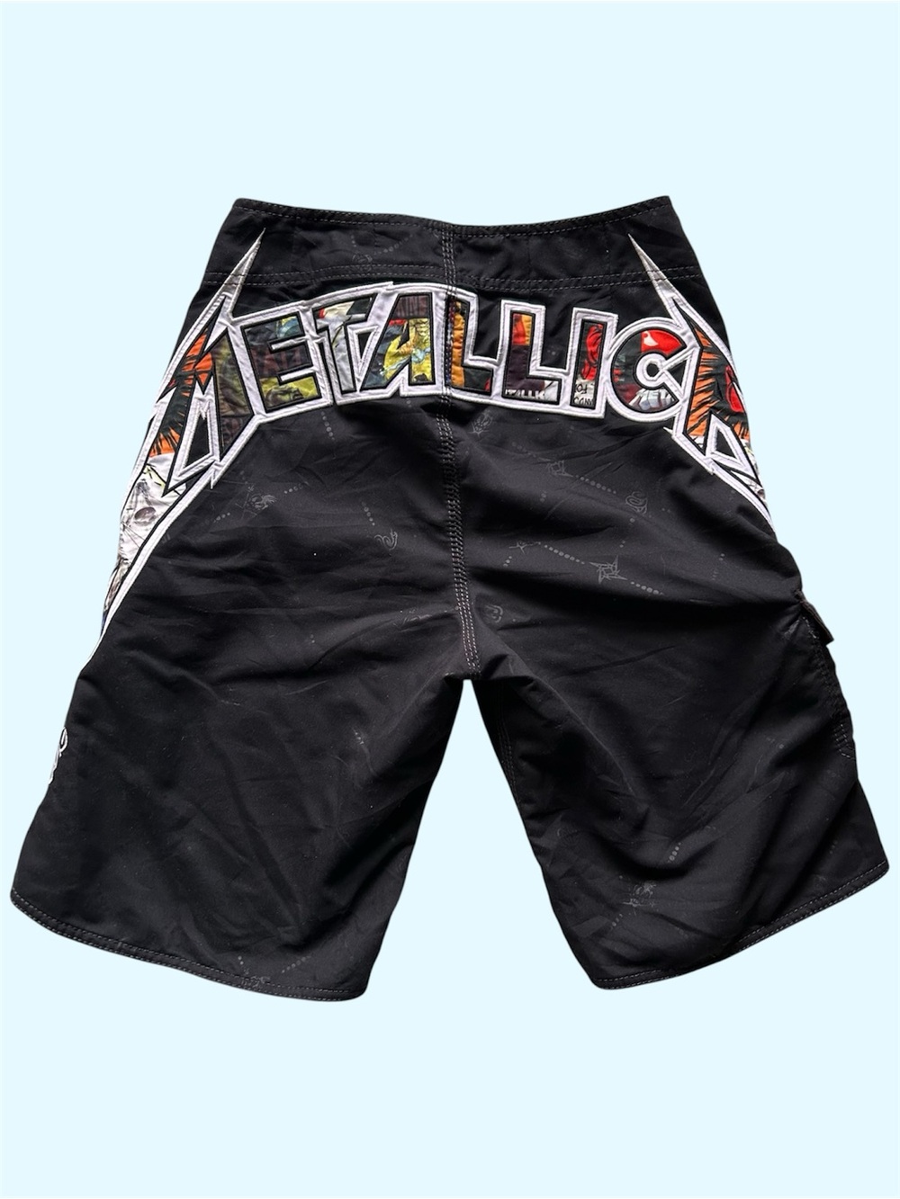 Y2K Billabong Metallica Limited Edition Surf Swim Board Shorts Size 30 Rare